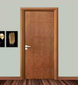 Kiraz Renkli Doğal Ahşap Kaplama Kapı, Doğal Ahşap Kaplama Kapı