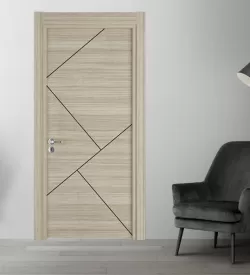Koru Siyah Çapraz Fugalı Melamin Iç Kapı
