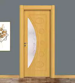 Leopar Boy Camlı Pvc Kapı Meşe, Membran Kapı