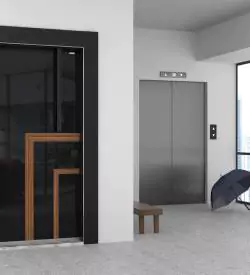 Lucca Siyah Ahşap Dekorlu Daire Çelik Kapısı