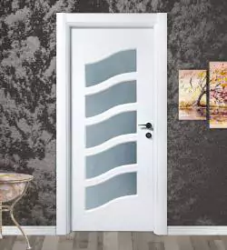 Model 1040 Desenli Camlı Membran Iç Kapı, Pvc Kapı