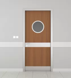 Montreal Walnut Camlı Tekmelik Ve Sedyelikli Hastane Kapısı