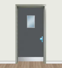 Obsidian Gray Bariyer Kollu Camlı Okul Kapısı