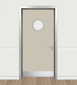 Oyster Gray Lumboz Camlı Alüminyum Kasalı Okul Kapısı