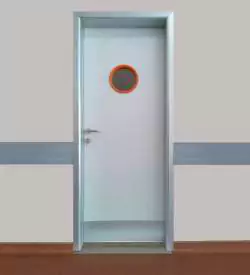 Pencereli Alüminyum Kasalı Laminat Kapı, Aluminyum Kasalı Kapı