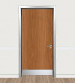 Quebec Walnut Alüminyum Kasalı Tekmelikli Laminat Kapı