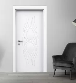 Soft Beyaz Dikey Desenli Fugalı Membran Kapı