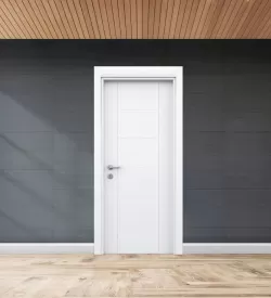 Soft Beyaz H Desenli Fugalı Pvc Iç Kapı