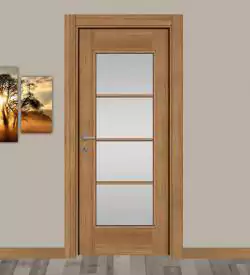 Teak Renkli Camlı Melamin Kapı, Melamin Kapı