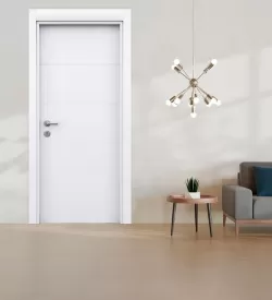 Yatay Fugalı Soft Beyaz Pvc Iç Kapı