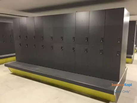 iki kapakli tek renk laminat soyunma dolabi