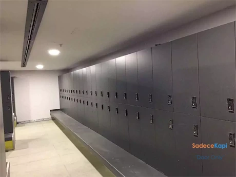 iki kapaklı tek renk laminat soyunma dolabı