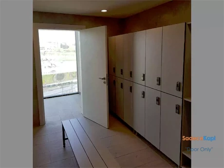 iki kapaklı tek renk laminat soyunma dolabı
