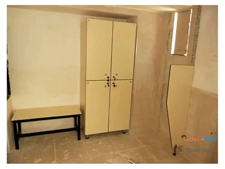 iki kapaklı tek renk laminat soyunma dolabı