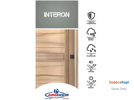 interon doğal ahşap görünümlü daire giriş kapısı