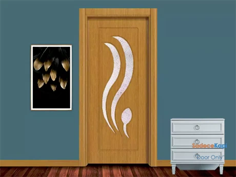 lale desen camlı bambu pvc membran kapı