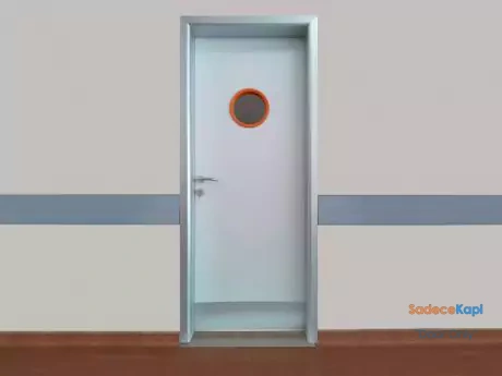 pencereli aluminyum kasali laminat kapi