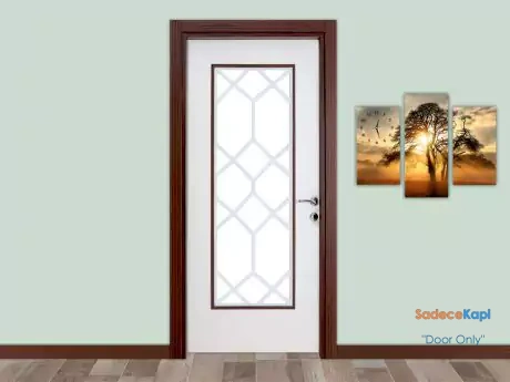 petek cam desenli beyaz high gloss kapi