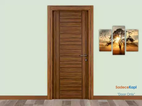 zeytin renkli ahsap panel kapi
